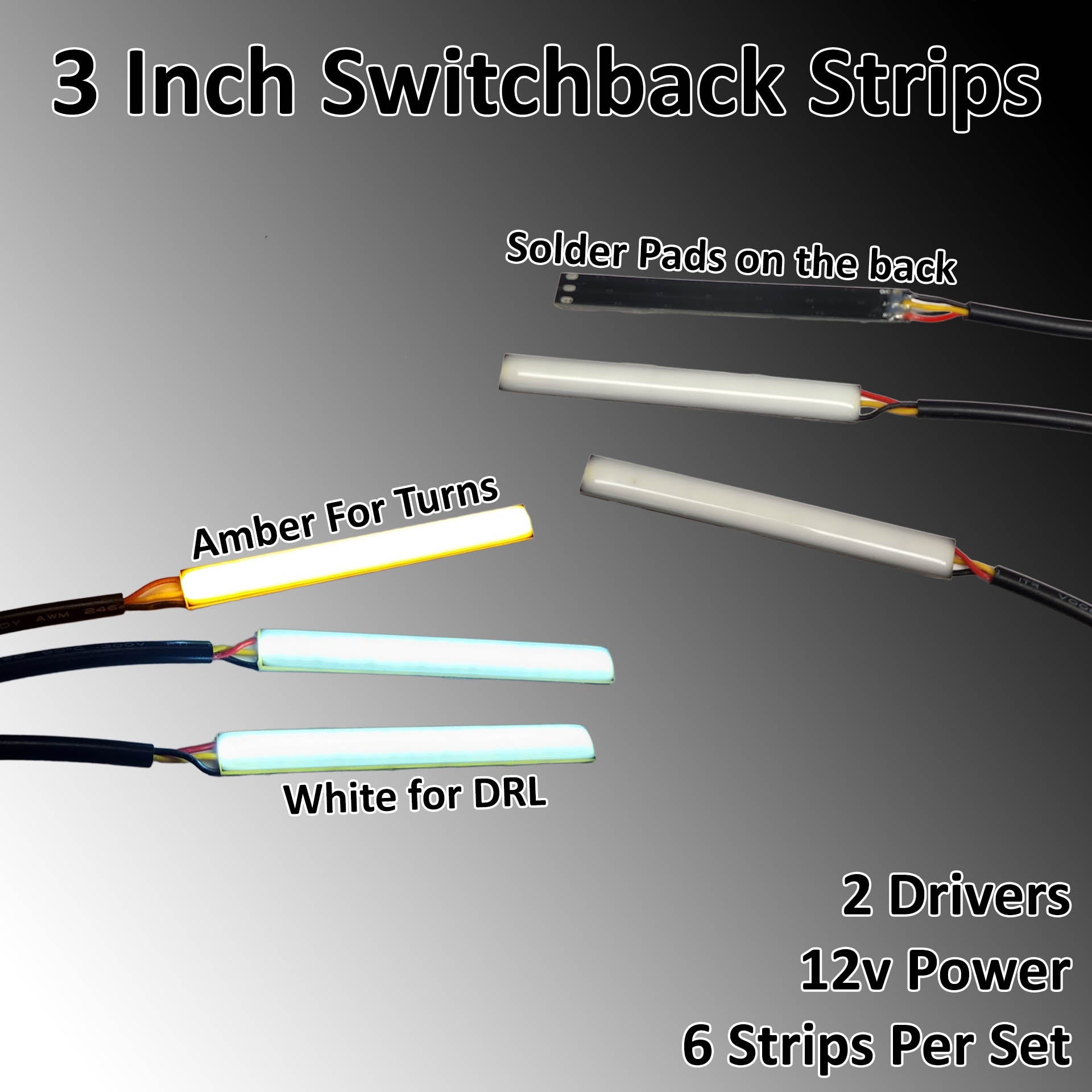 3 LED Strips Diffused Switchback