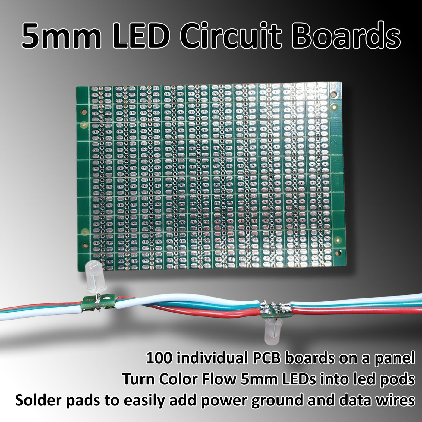 Color Flow 5mm PCB Panels - 100pcs