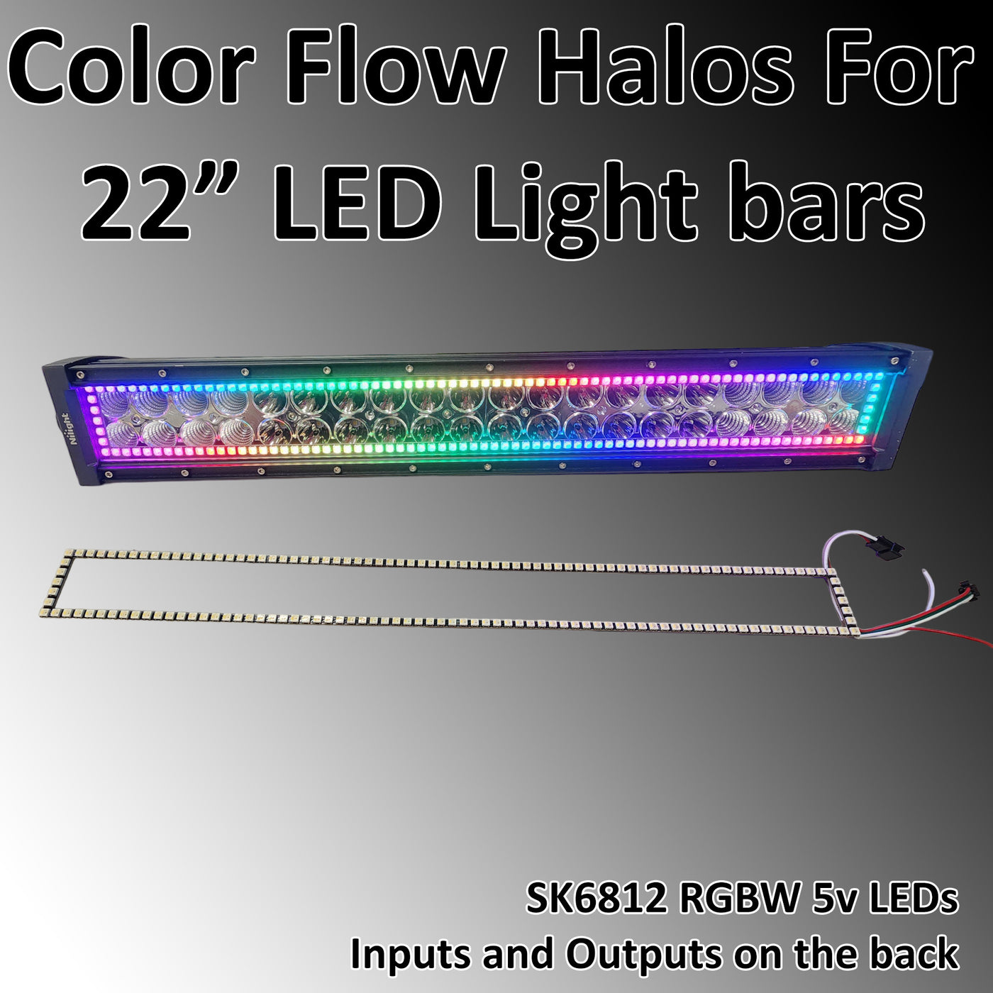 22" LED Light Bar Color Flow boards - 5v SK6812 RGBW