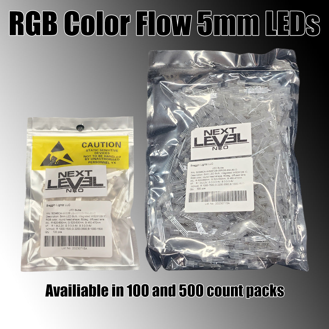 Color flow RGB 5mm leds - WS2812b RGB