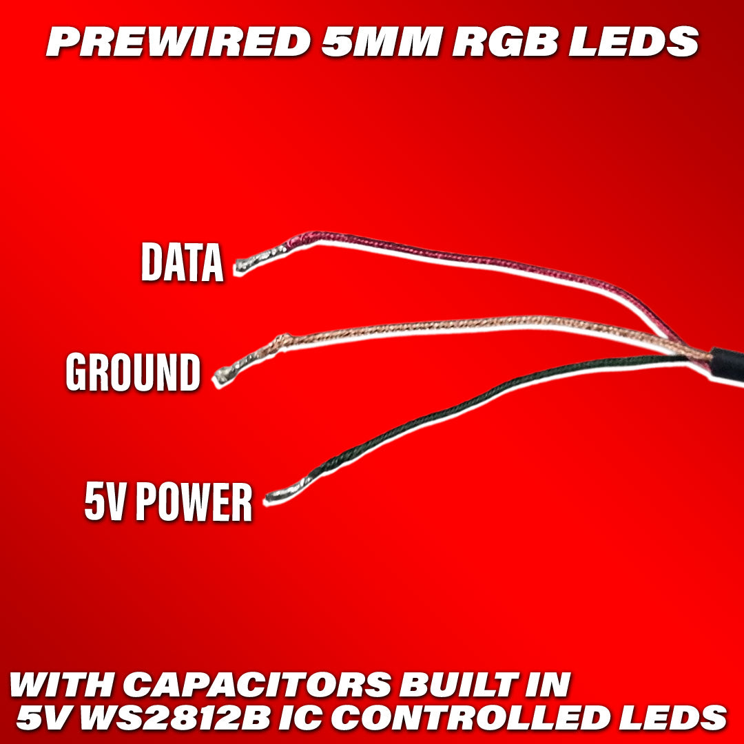 Rgb Serial Led Pre-wired 5mm RGB Flow Series LEDs - Headliner LEDs – Next Level Neo