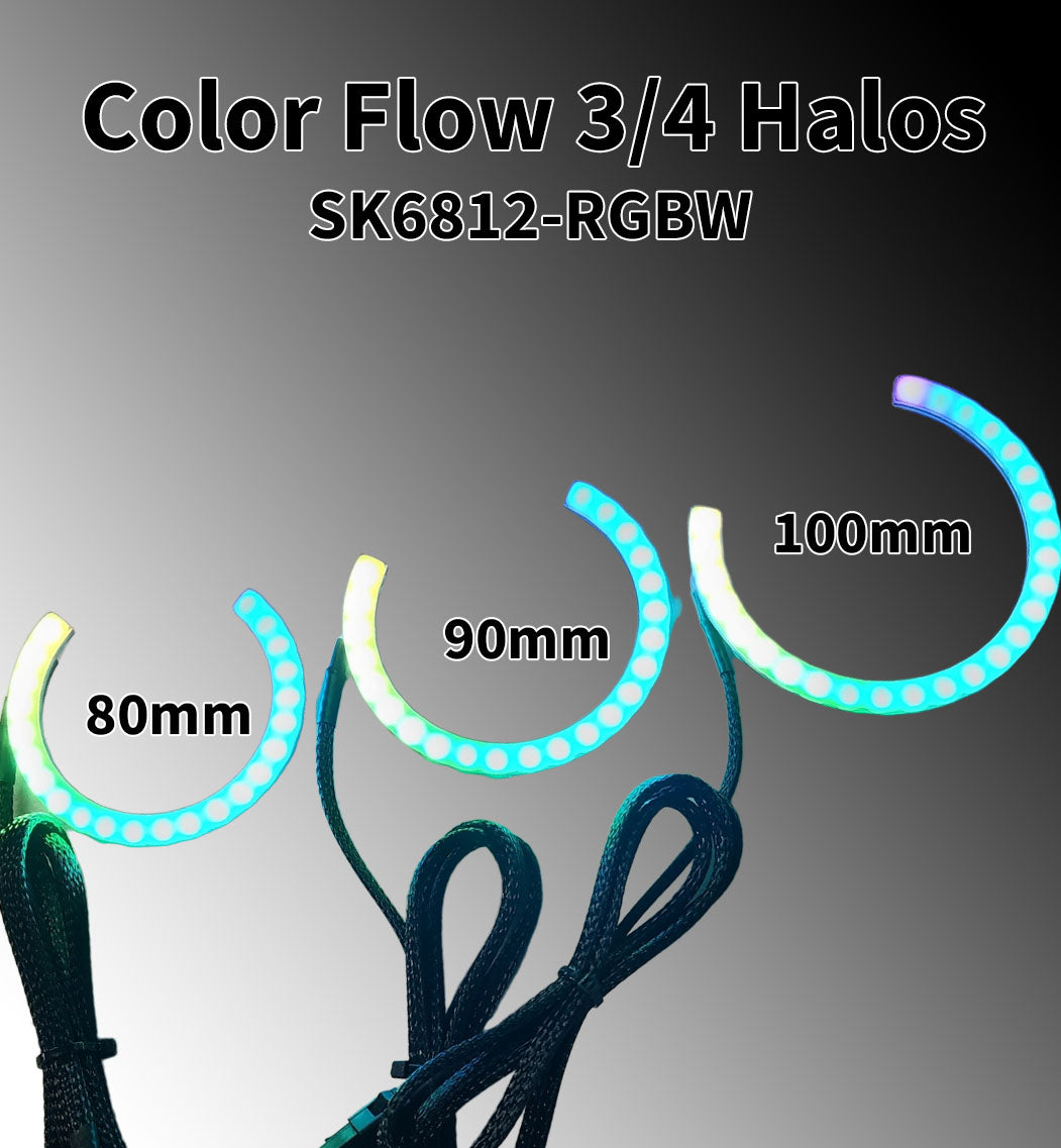 Color Flow 3/4 Halos - 5v SK6812 RGBW
