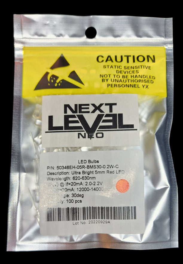 thumbnail image 2 of Lighthouse LEDs 10x 5mm Amber Orange Ultra Bright LEDs - Water Clear Round Top, 10,000-12,000 Mcd 2 of 6