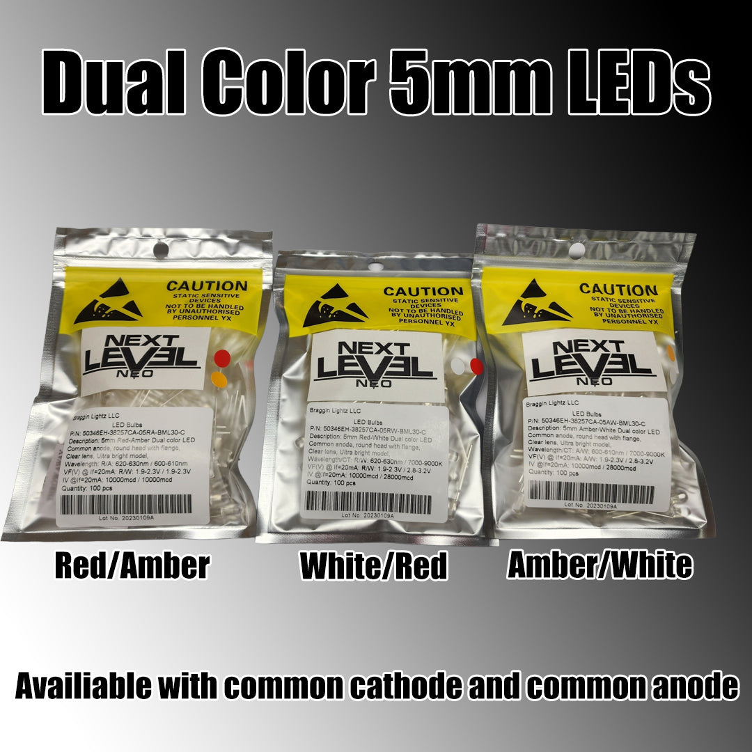 5mm Round Top Ultra bright LEDs - Dual Color – Next Level Neo