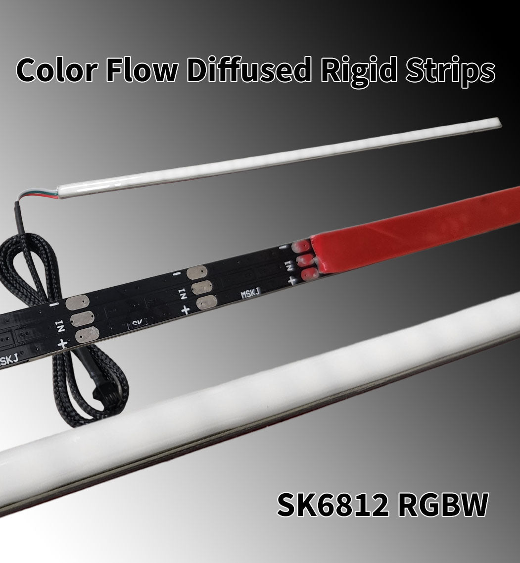 Color Flow Diffused Rigid Strips - 5v SK6812 RGBW