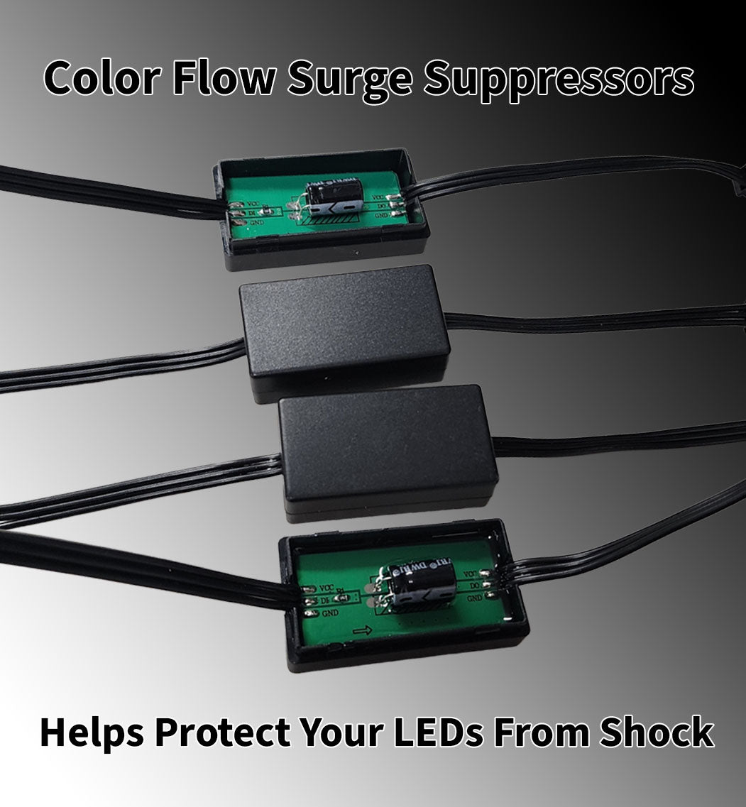 Surge suppressors for addressable LEDs