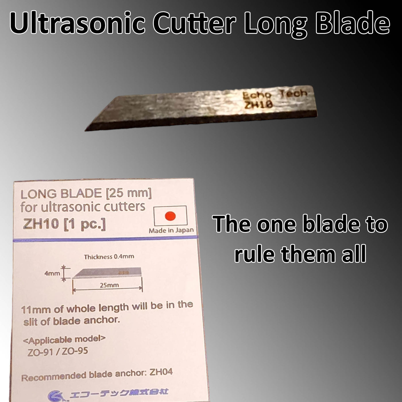 Ultrasonic Cutter Long Blade for all ZO series cutters ZH10