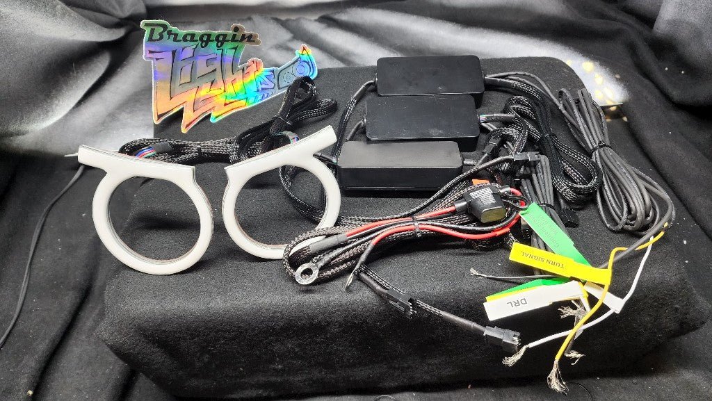 Angry Eye RGB halos - Includes controller with DRL and Turn Signal Inputs - Next Level Neo
